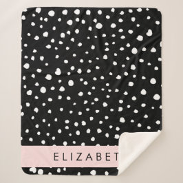 Cobertor Sherpa Pontos Dalmáticos, Pontos, Preto e Branco, Seu Nom