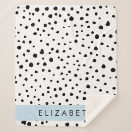 Cobertor Sherpa Pontos Dalmáticos, Pontos, Preto e Branco, Seu Nom