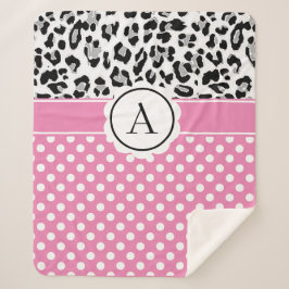 Cobertor Sherpa Pontos e impressão monogramas de fêmeas