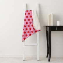 Pontos Vermelhos Polka em Rosa