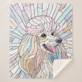 Cobertor Sherpa Poodle - arte mosaica pastel