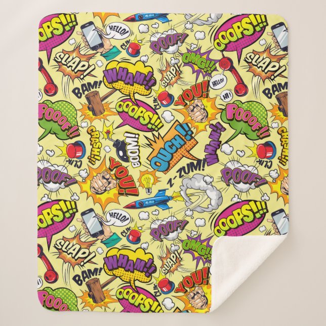 Cobertor Sherpa Pop Art (Frente)