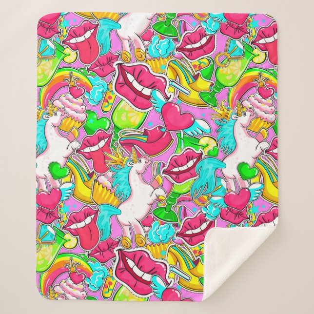 Cobertor Sherpa Pop Art (Frente)