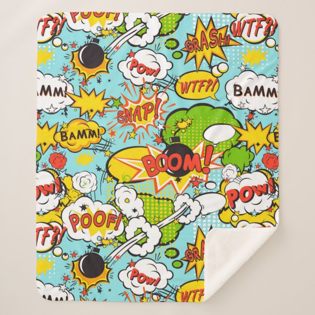 Cobertor Sherpa Pop Art (Frente)