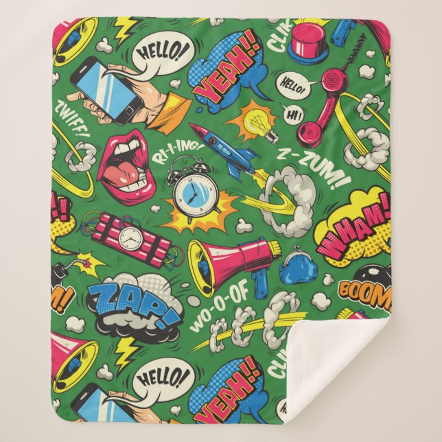 Cobertor Sherpa Pop Art (Frente)