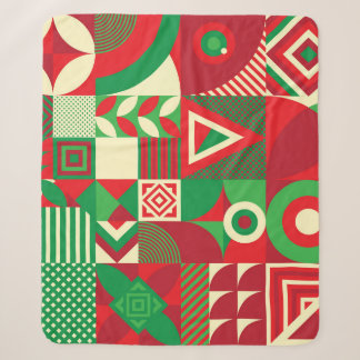 Cobertor Sherpa Pop geométrico: Azulejos Abstratos coloridos.