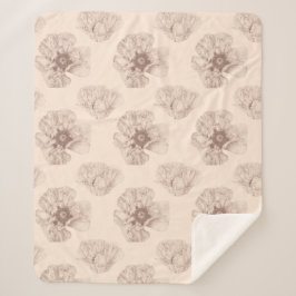 Cobertor Sherpa Poppy Botanical