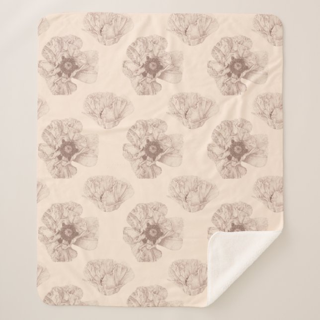 Cobertor Sherpa Poppy Botanical (Frente)