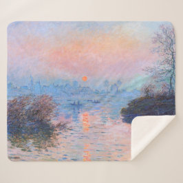 Cobertor Sherpa Pôr do sol no Sena Claude Monet