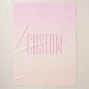 Cobertor Sherpa Pôr do sol ombre de rosa para laranja com texto pe