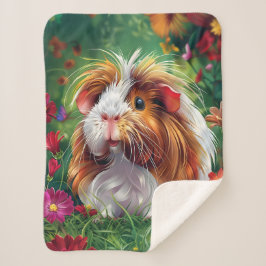 Cobertor Sherpa Porco guineense de longa distância entre flores