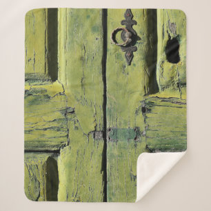 Cobertor Sherpa Porta de 2 painéis de madeira marrom fechada