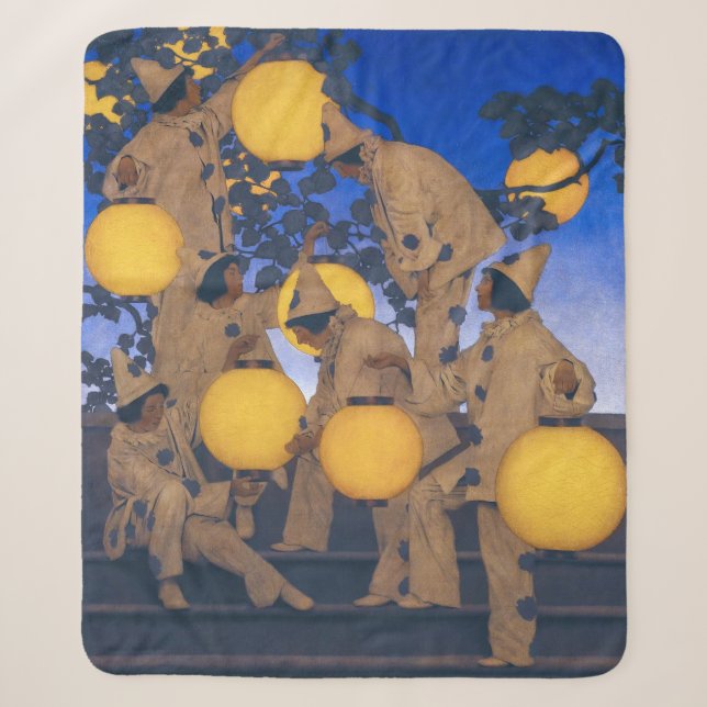 Cobertor Sherpa Portadores de Lanternas | Maxfield Parrish | (Frente)