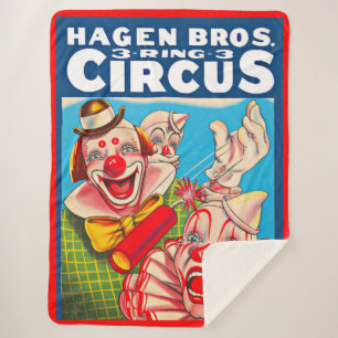 Cobertor Sherpa poster de 1950 Hagen Brothers Circus