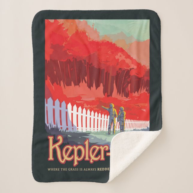 Cobertor Sherpa Poster De Espaço Retroativo Do Kepler-186f. (Frente)
