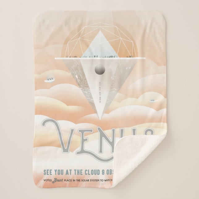 Cobertor Sherpa Poster De Espaço Retroativo No Sistema Solar (Frente)