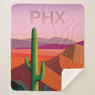 Cobertor Sherpa Poster de viagens da arizona   de Phoenix