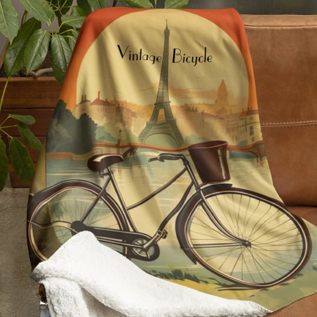Cobertor Sherpa Poster de viagens de bicicleta, personalizável em  (Criador carregado)