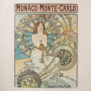 Cobertor Sherpa Poster de Vintage Mont-Carlo por Alphonse Mucha