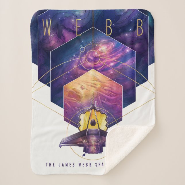 Cobertor Sherpa Poster do Telescópio Espacial James Webb. (Frente)
