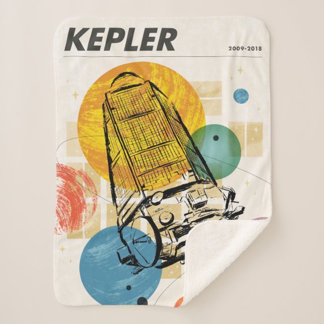 Cobertor Sherpa Poster do telescópio espacial Kepler. (Frente)