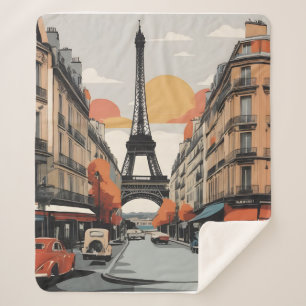 Cobertor Sherpa Poster vintage de Paris