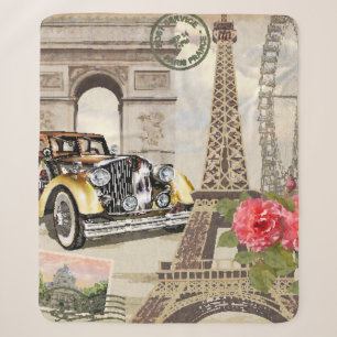 Cobertor Sherpa Poster vintage de Paris. vintage, poster, paris, v