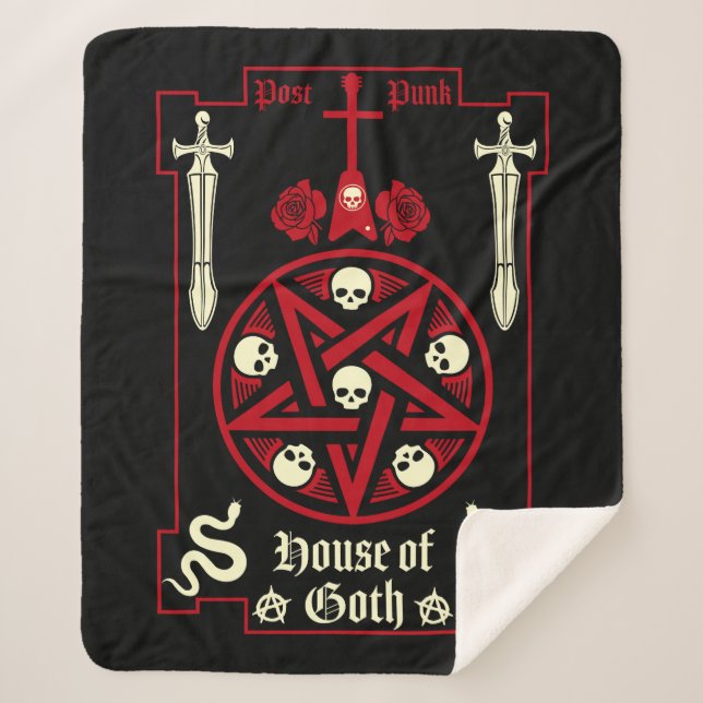 Cobertor Sherpa Posto de Subcultura Gótica Punk (Frente)