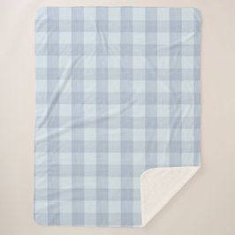 Cobertor Sherpa Powder Blue Large Gingham Plaid Sherpa Blanket