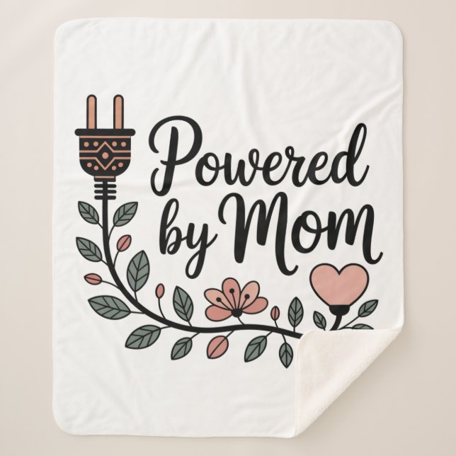 Cobertor Sherpa Powered By Mom (Frente)