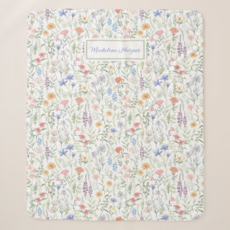 Cobertor Sherpa Prado de Flores Silvestres Coquette Personalizado