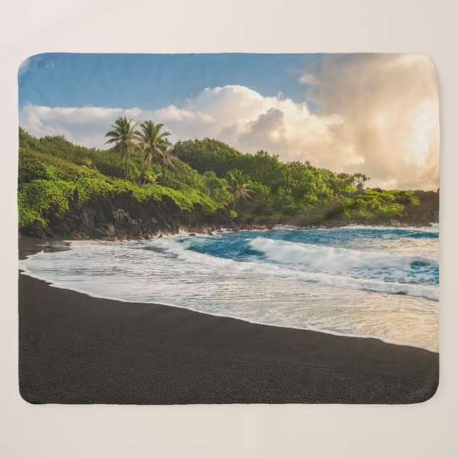 Cobertor Sherpa Praia de Waianapanapa (Frente (Horizontal))