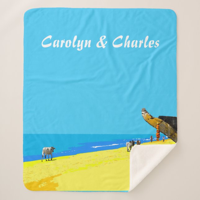 Cobertor Sherpa Praia tropical, Goa, Índia, personalizada (Frente)