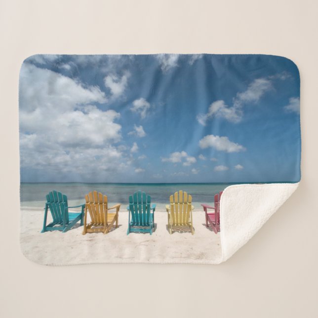 Cobertor Sherpa Praias Tropicais | Palm Beach, Aruba (Frente (Horizontal))