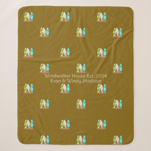 Cobertor Sherpa Pranchas de Surf Personalizadas  (Frente)