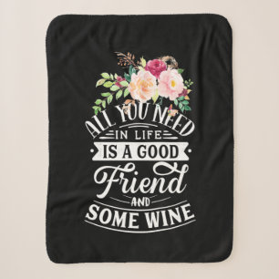 Cobertor Sherpa Preciso De Um Bom Amigo E Um Pouco De Vinho.