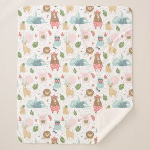 Cobertor Sherpa Preguiça & teste padrão dos amigos