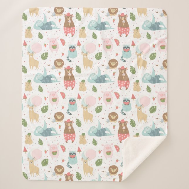 Cobertor Sherpa Preguiça & teste padrão dos amigos (Frente)