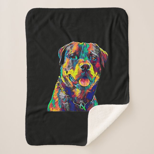 Cobertor Sherpa prêmio de cão rottweiler (Frente)