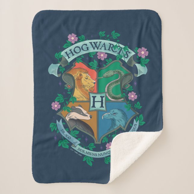 Cobertor Sherpa Prender Floral HOGWARTS™ (Frente)