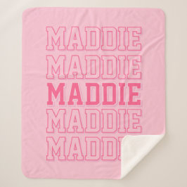 Cobertor Sherpa Preppy Pink Name Blanket
