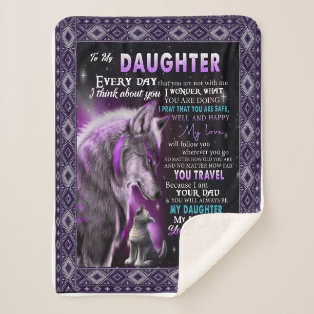 Cobertor Sherpa Presente De Aniversário Filha Do Pai Para Aquecime (Frente)