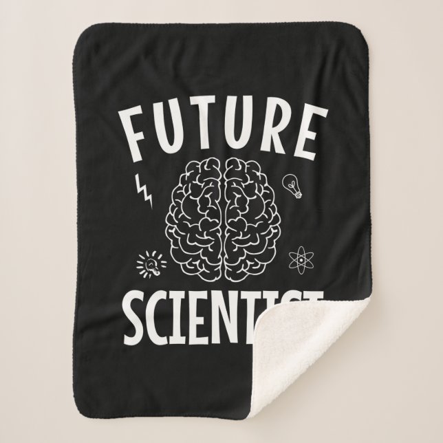Cobertor Sherpa Presente de aniversário | Futuro cientista (Frente)