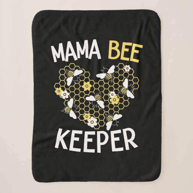 Cobertor Sherpa Presente de apicultor | Mama Bee Keeper (Frente)