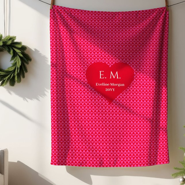 Cobertor Sherpa Presente de Corações Vermelhos Românticos Chic par (Chic Romantic Red Hearts Love Gift for Boyfriend Sherpa Blanket)