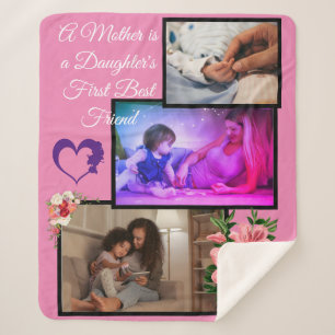 Cobertor Sherpa Presente de dia de as mães do Daughter_Sherpa Blan