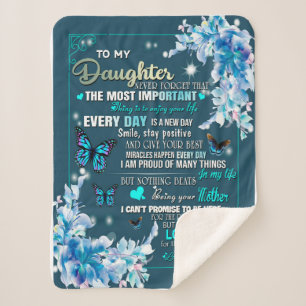 Cobertor Sherpa Presente de Filha Carta À Minha Filha Da Mãe