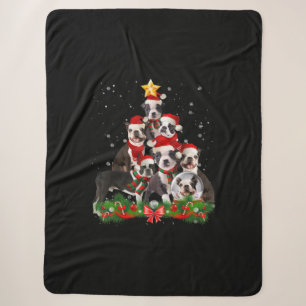 Cobertor Sherpa Presente de Natal de Boston Terrier Dog