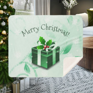 Cobertor Sherpa Presente de Natal Verde Sherpa Blanket