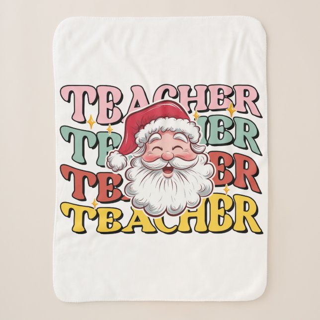 Cobertor Sherpa Presente de Professor | Papai Noel Professor (Frente)